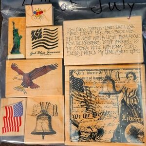 Patriotic Wooden Stamp Set